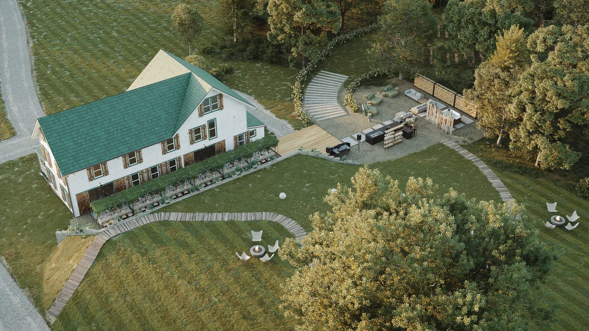 Aerial view of Big Hollow Greene.